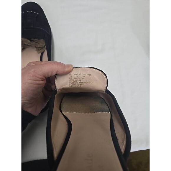 Kate Spade Berkeley‎ Fringe Black Loafer Slides Women’s Size 9.5 B Leather Mules - Picture 8 of 9